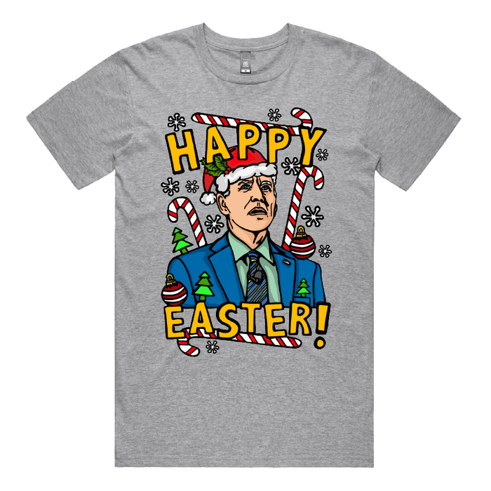 S / Grey / Large Front Design Biden Christmas 👨‍🦳🥚 - Men's T Shirt