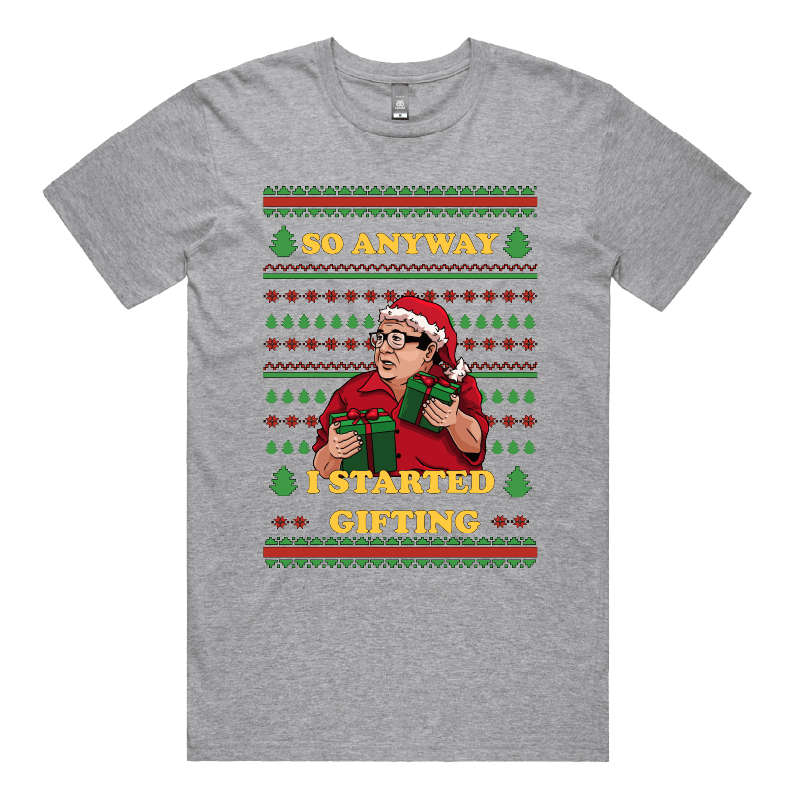 S / Grey / Large Front Design Danny DeGift-o 🎁🧑‍🎄 - Men's T Shirt