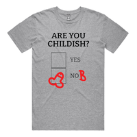 S / Grey / Large Front Design Definitely Not Childish 📋🖕 - Men's T Shirt
