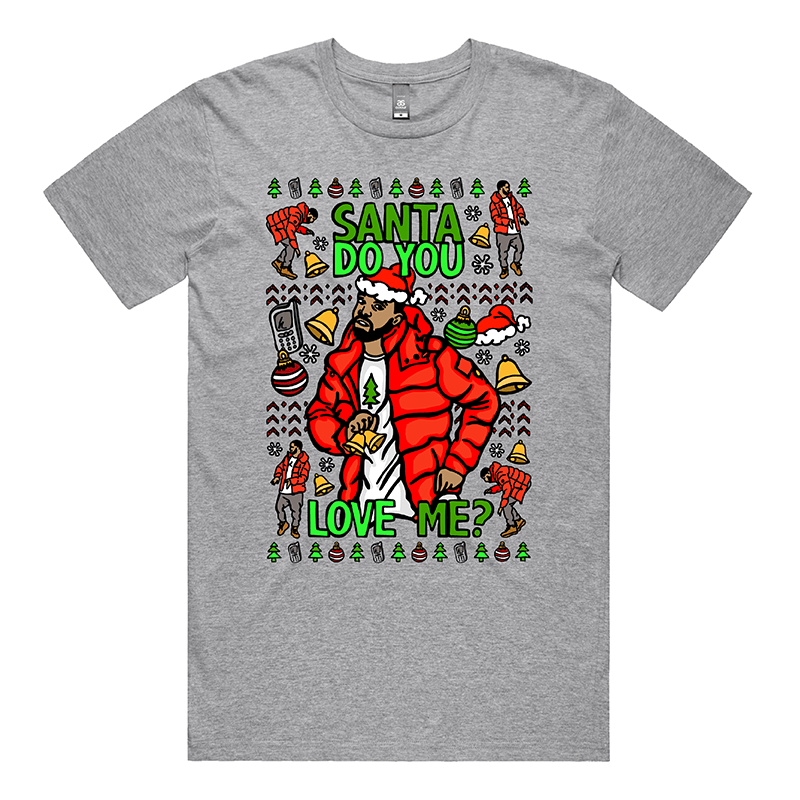 S / Grey / Large Front Design Drake Festive Bling 📱🎄🎵 - Men's T Shirt