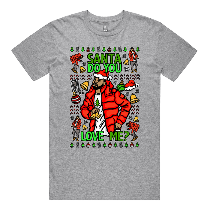 S / Grey / Large Front Design Drake Festive Bling 📱🎄🎵 - Men's T Shirt