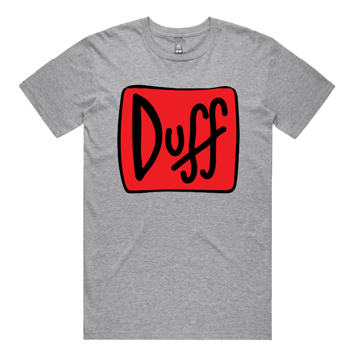 S / Grey / Large Front Design Duff 👨‍🦲🍻 - Men's T Shirt