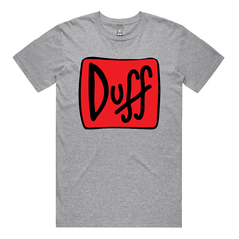 S / Grey / Large Front Design Duff 👨‍🦲🍻 - Men's T Shirt
