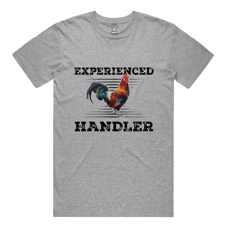 S / Grey / Large Front Design Experienced 🐔 Handler - Men's T Shirt