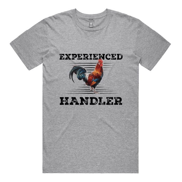 S / Grey / Large Front Design Experienced 🐔 Handler - Men's T Shirt