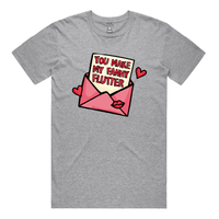 S / Grey / Large Front Design Fanny Flutter 🦋 – Men's T Shirt