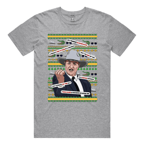 S / Grey / Large Front Design Katter's Croc-mas 🤜🐊 - Men's T Shirt