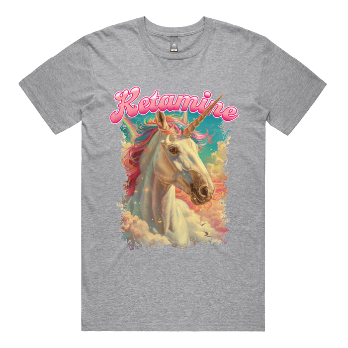 S / Grey / Large Front Design Ketamine Unicorn 💉🦄 - Men's T Shirt
