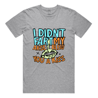 S / Grey / Large Front Design Kiss From Down Under 😘💨 – Men's T Shirt