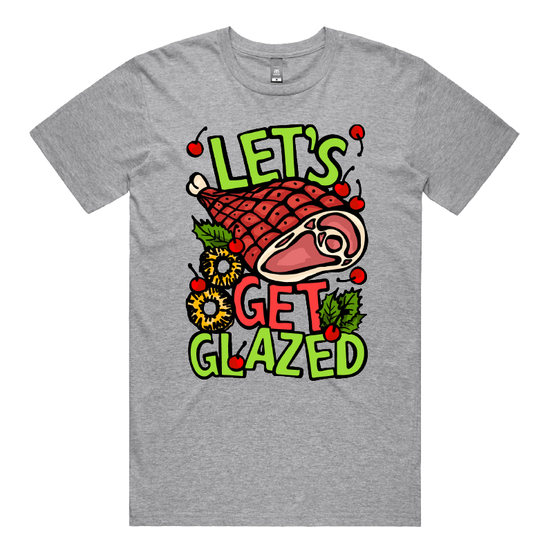S / Grey / Large Front Design Let’s Get Glazed 🐖🔥 - Men's T Shirt