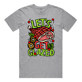S / Grey / Large Front Design Let’s Get Glazed 🐖🔥 - Men's T Shirt