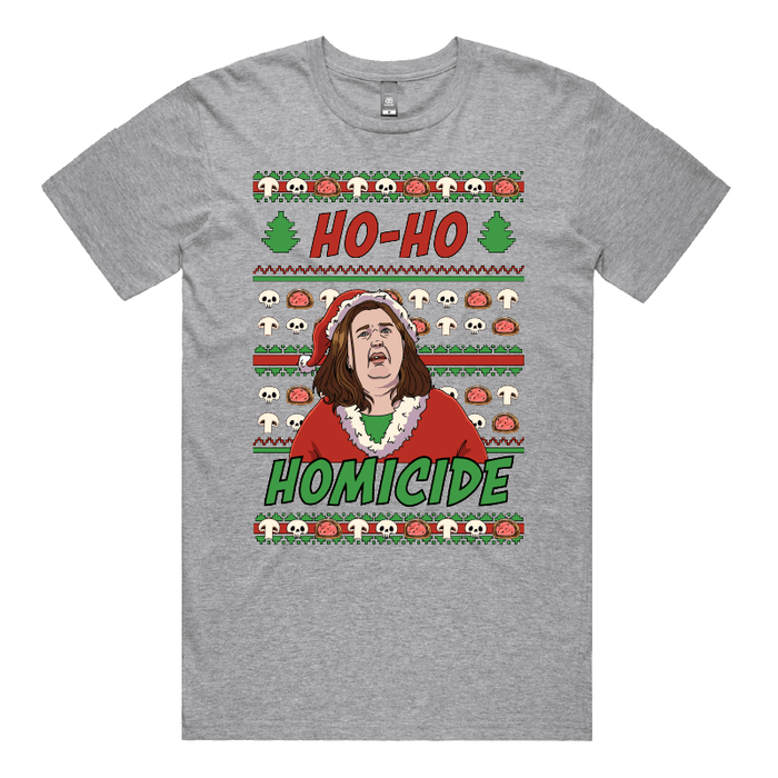 S / Grey / Large Front Design Merry Mushroom Lady 🍄‍🟫🎄 - Men's T Shirt