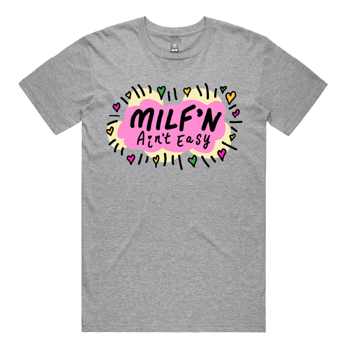 S / Grey / Large Front Design Milf'n Ain't Easy 👩🎖️ – Men's T Shirt