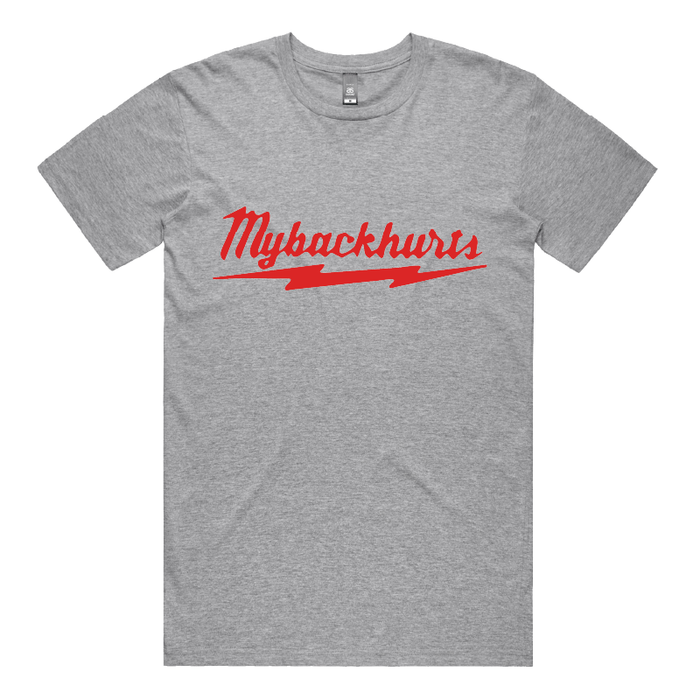 S / Grey / Large Front Design My Back Hurts 🧰 – Men's T Shirt