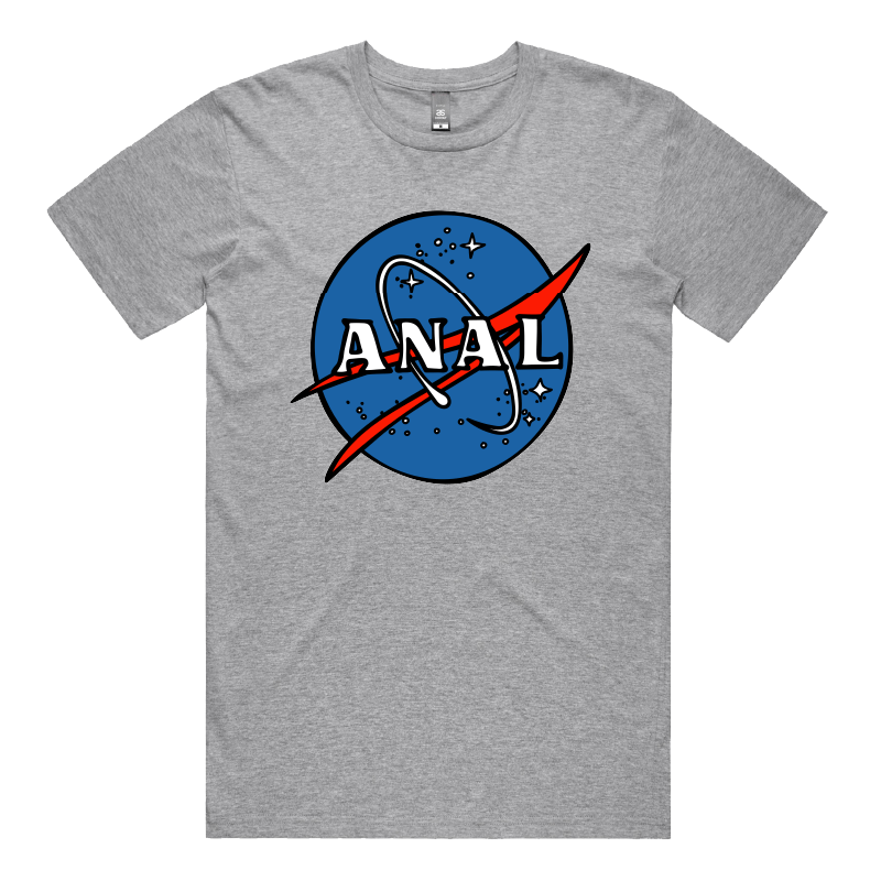 S / Grey / Large Front Design N-ASS-A 🪐 – Men's T Shirt