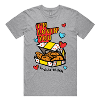 S / Grey / Large Front Design Nugget Love 🍗💞 – Men's T Shirt