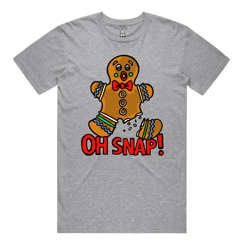 S / Grey / Large Front Design Oh Snap! 🫰 - Men's T Shirt