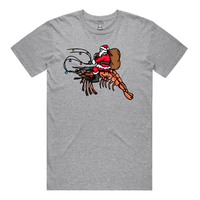 S / Grey / Large Front Design Prawndolph 🦐🦌 - Men's T Shirt