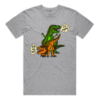 S / Grey / Large Front Design Pull My Hair 🦖🦕 – Men's T Shirt