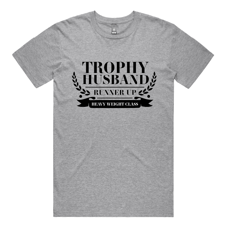 S / Grey / Large Front Design Runner Up Husband 👨🥈 – Men's T Shirt
