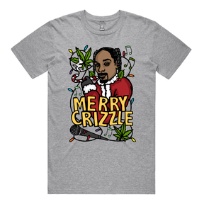 S / Grey / Large Front Design Snoop Crizzle 🔥🎄 - Men's T Shirt