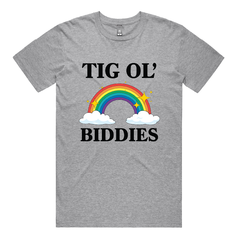 S / Grey / Large Front Design Tig Ol’ Biddies 🍒🤤 - Men's T Shirt