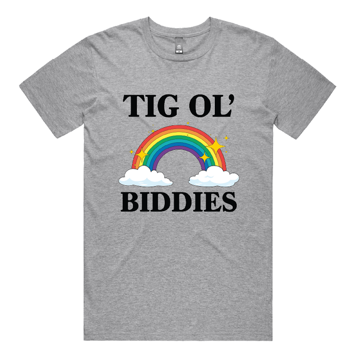 S / Grey / Large Front Design Tig Ol’ Biddies 🍒🤤 - Men's T Shirt