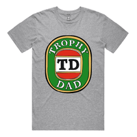 S / Grey / Large Front Design Trophy Dad Victor Bravo 🍺🏆 – Men's T Shirt