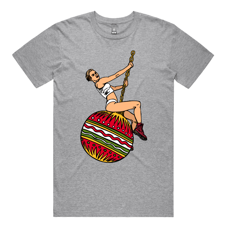S / Grey / Large Front Design Wrecking Bauble 🎄💥 - Men's T Shirt