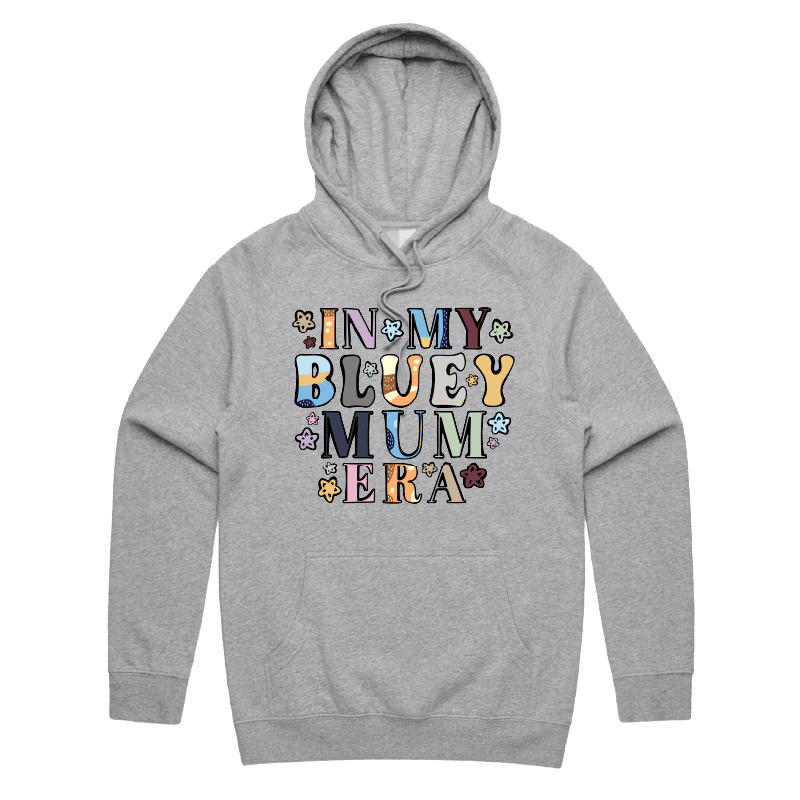S / Grey / Large Front Print Bluey Mum Era – Unisex Hoodie