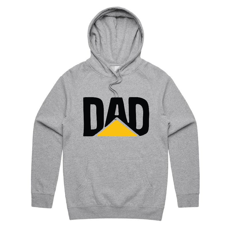 S / Grey / Large Front Print CAT Dad 🚧🏗 - Unisex Hoodie