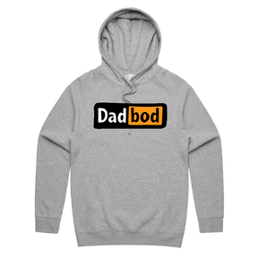 S / Grey / Large Front Print DadBod Logo 💻🧻 – Unisex Hoodie