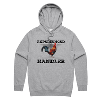 S / Grey / Large Front Print Experienced 🐔 Handler - Unisex Hoodie