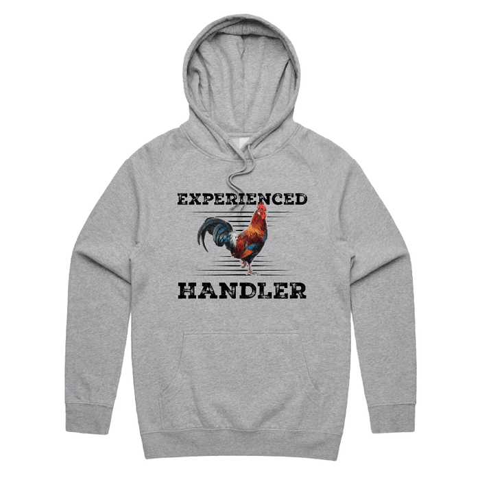 S / Grey / Large Front Print Experienced 🐔 Handler - Unisex Hoodie