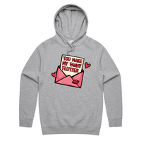 S / Grey / Large Front Print Fanny Flutter 🦋 – Unisex Hoodie