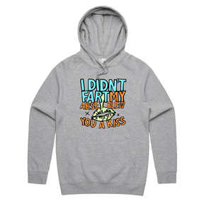 S / Grey / Large Front Print Kiss From Down Under 😘💨 – Unisex Hoodie