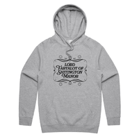 S / Grey / Large Front Print Lord Fartalot 👑💨 – Unisex Hoodie