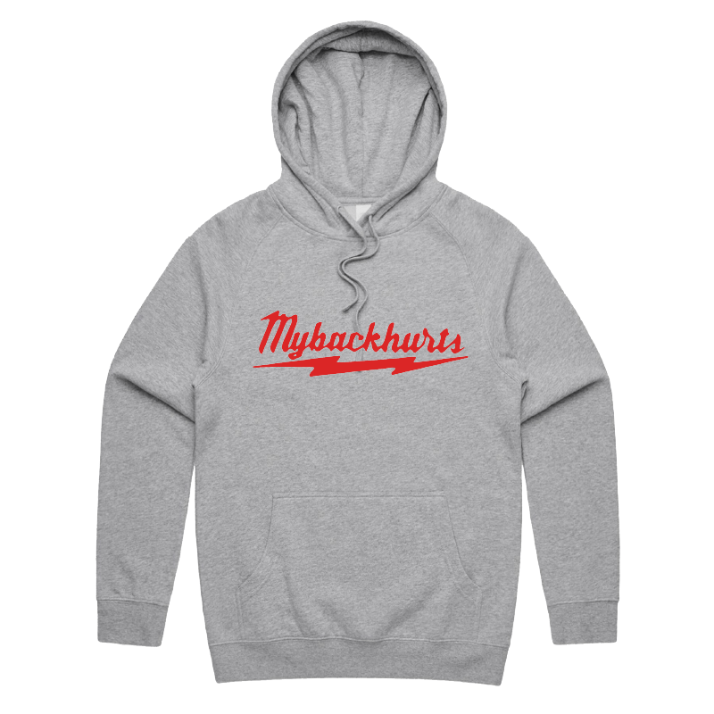 S / Grey / Large Front Print My Back Hurts 🧰 – Unisex Hoodie