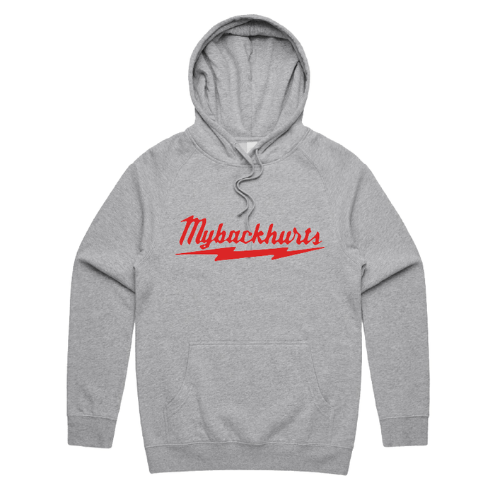 S / Grey / Large Front Print My Back Hurts 🧰 – Unisex Hoodie