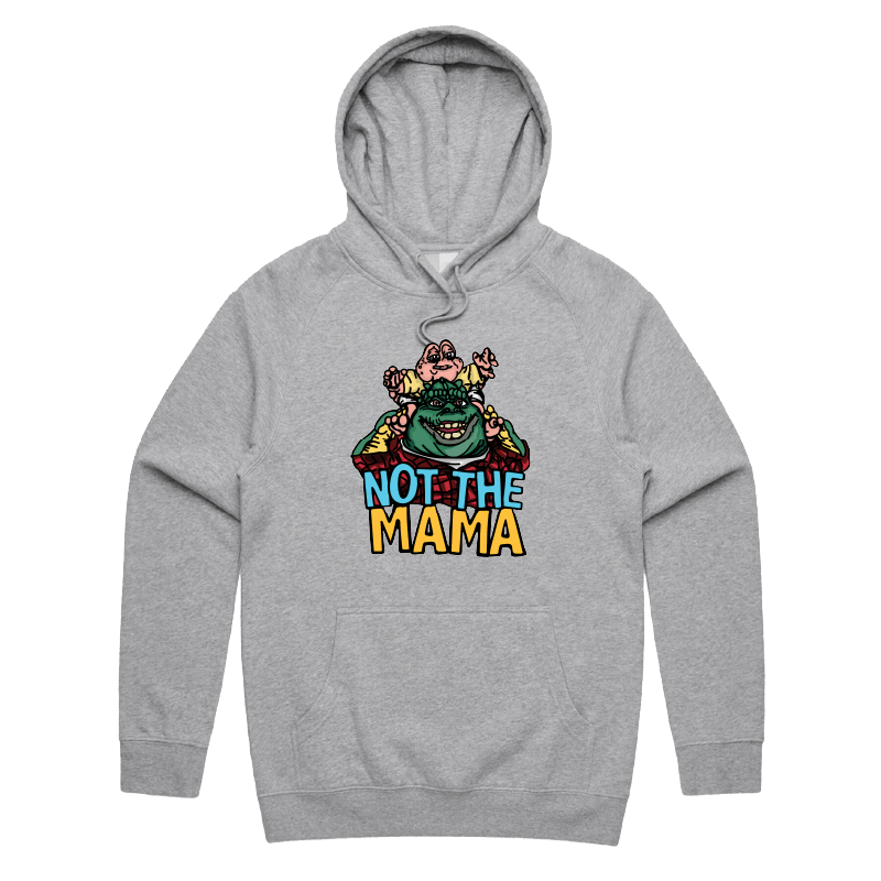 S / Grey / Large Front Print Not The Mama 🦕🍳 - Unisex Hoodie