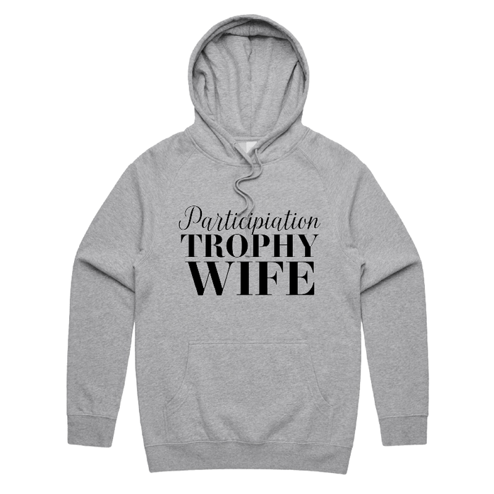 S / Grey / Large Front Print Participation Wife 👩🥈 – Unisex Hoodie