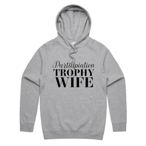 S / Grey / Large Front Print Participation Wife 👩🥈 – Unisex Hoodie
