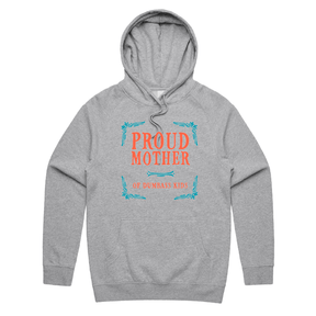 S / Grey / Large Front Print Proud Mother 🥴💩 – Unisex Hoodie
