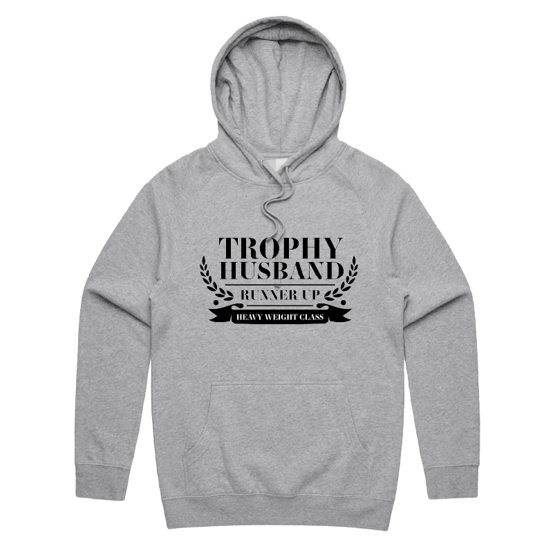 S / Grey / Large Front Print Runner Up Husband 👨🥈 – Unisex Hoodie