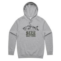 S / Grey / Large Front Print Size Matters 🐟📏 – Unisex Hoodie