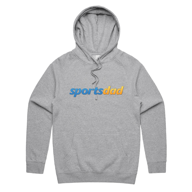 S / Grey / Large Front Print SportsDad 💸📺 - Unisex Hoodie