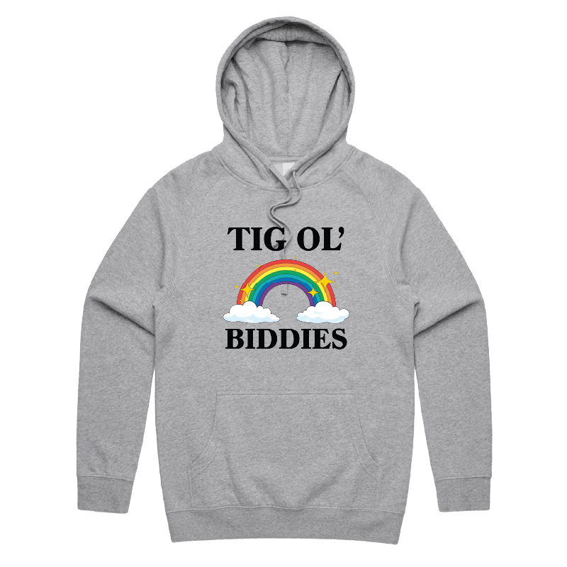 S / Grey / Large Front Print Tig Ol’ Biddies 🍒🤤 - Unisex Hoodie