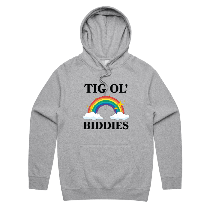 S / Grey / Large Front Print Tig Ol’ Biddies 🍒🤤 - Unisex Hoodie