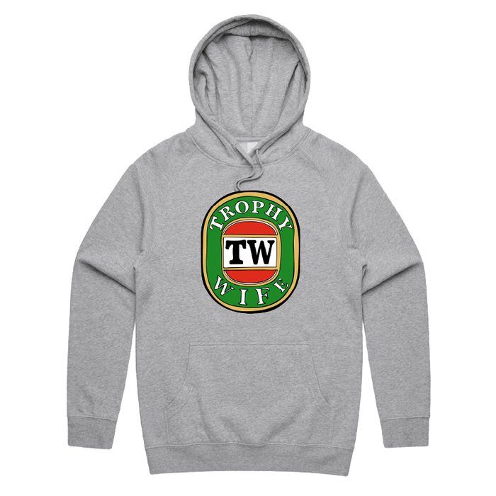 S / Grey / Large Front Print Trophy Wife Victor Bravo 🍺🏆 – Unisex Hoodie