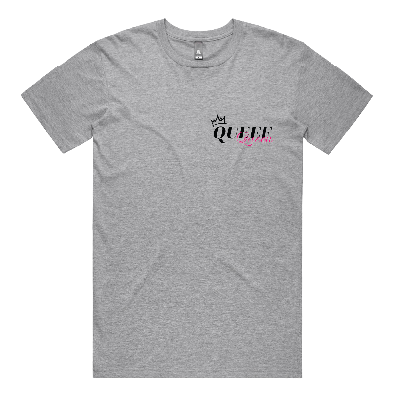 S / Grey / Small Front Design Queef Queen 💨👑 - Men's T Shirt